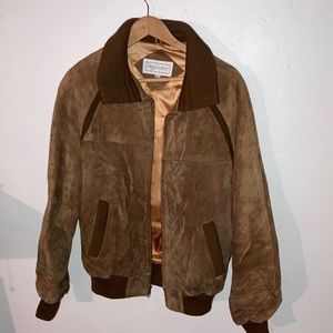 🇺🇸🦅🚬 Genuine Leather Brown Hollywood Style Jacket Orange Satin XL 🍺🦅🇺🇸